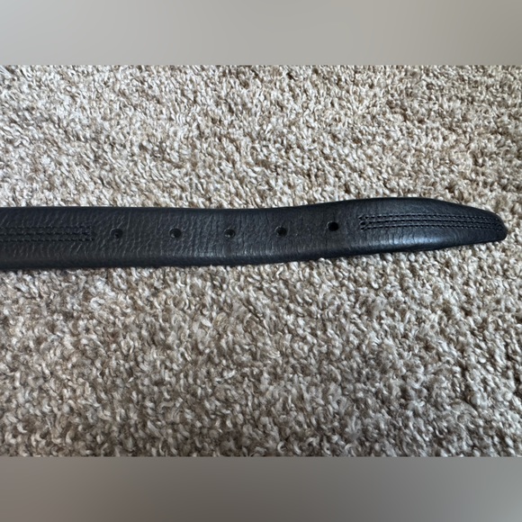 Brooks Brothers 346 Mens Black Pebble Leather Dress Belt Made in Italy - Picture 6 of 13